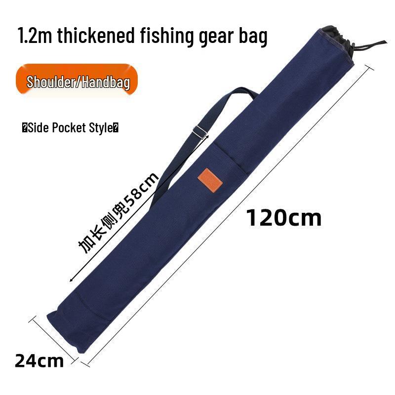 Thickened Canvas Fishing Rod Bag with Large Capacity and Lightweight Design