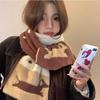 Cartoon Puppy Double-sided Polka Dot Knitted Plush Scarf Female 1116 Autumn and Winter Korean Atmosphere Versatile and Warm