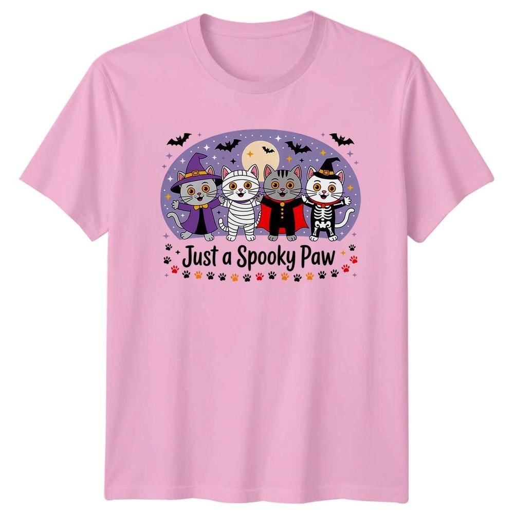 Just A Spooky Paw Halloween Cats Unisexs TShirt Unisexs Tee Graphic Unisex Top
