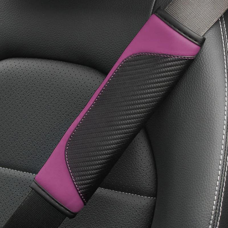 2pcs Car Seat Belt Protector Pad PU Shoulder Cushion Cover Universal Safety Belt Protection Cover Interior Decoration Accessories