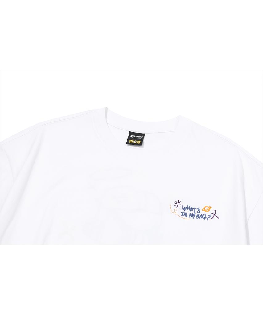 CPGN STUDIO [Cpgn X Kakao Friends] Chunsik Bag Embroidered Short Sleeve T-Shirt White