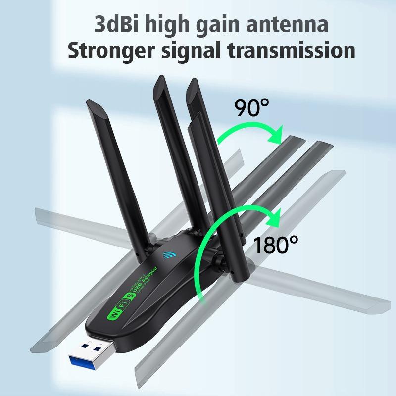 AX900 Bluetooth 5.4 USB Adapter Dual Band 2.4G and 5G Wireless Network Card WIFI 6 Receiver Drive Free Automatic for Win 10/11