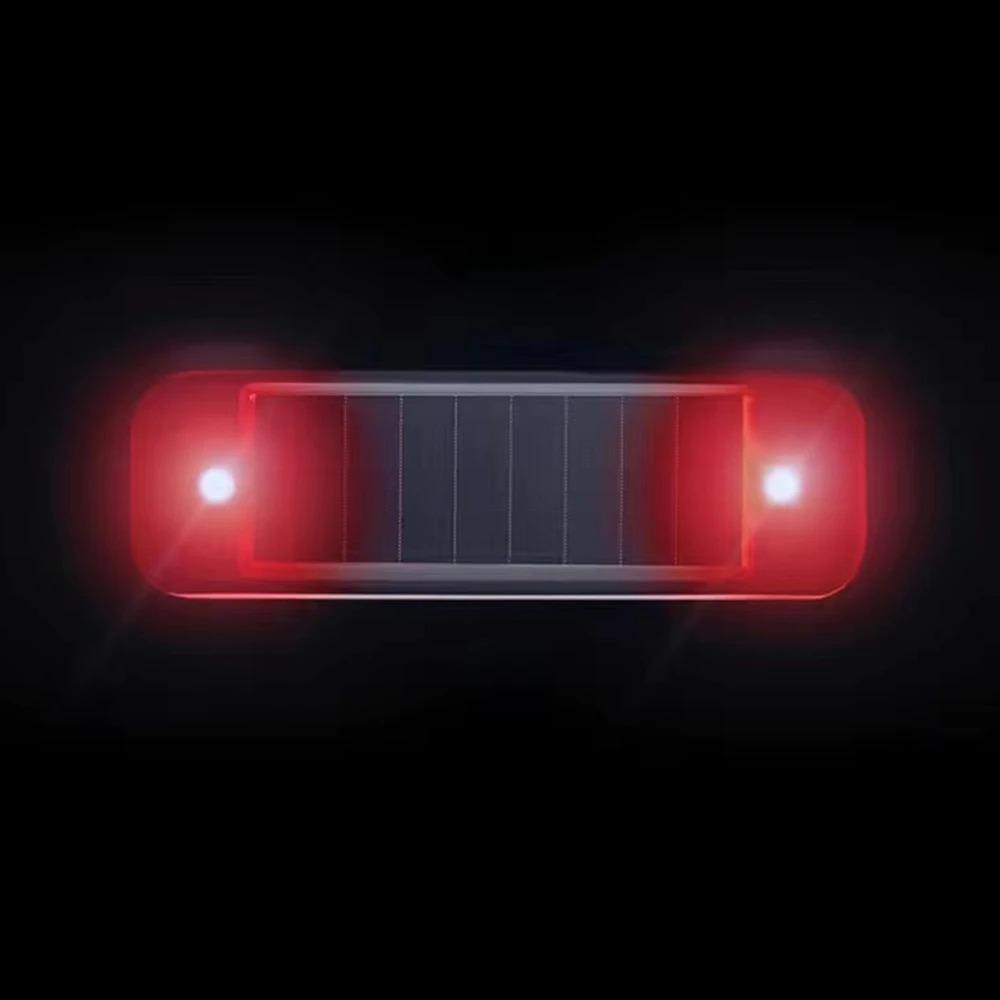Solar Warning Tail Light for Car Motorcycle Bicycle Anti-Collision LED Flashing Safety Breathing Light USB Waterproof Taillight