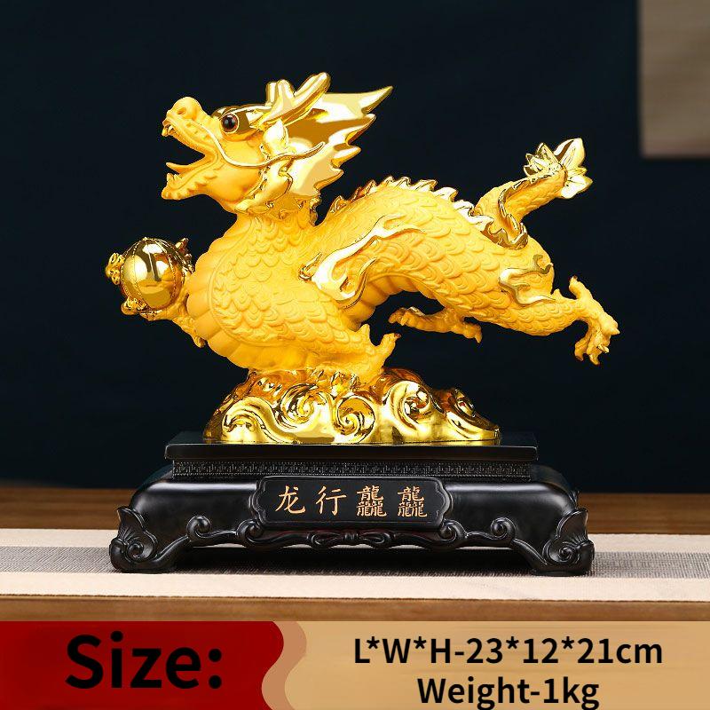 

Китайский стиль Чжаоцай Фэншуй Золотой Дракон Орнамент Привлечение Богатства Счастливый Дракон Талисман Настольное Украшение