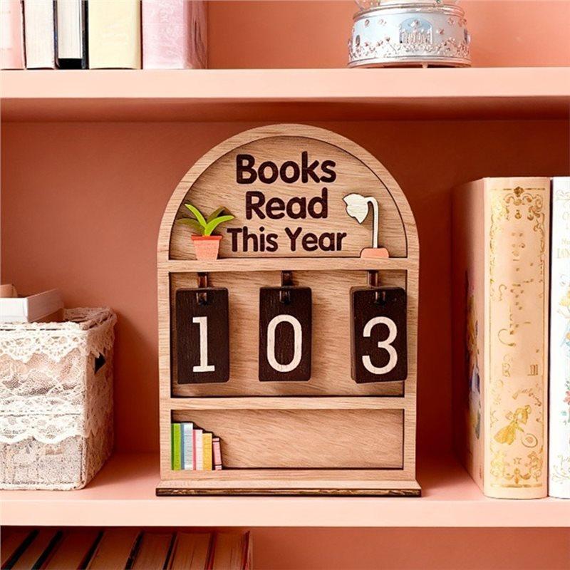 M-Modern-For Bookshelf Decorations, For Book Lovers Gift, Student And Teacher Annual Reading Count Display, And Reading Challeng