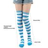 Regenbogen Oberschenkelhohe Socken Bunte Streifen Über das Knie Socken Strumpfwaren Halloween Cosplay Kostüm Zubehör Damen Herren Kind