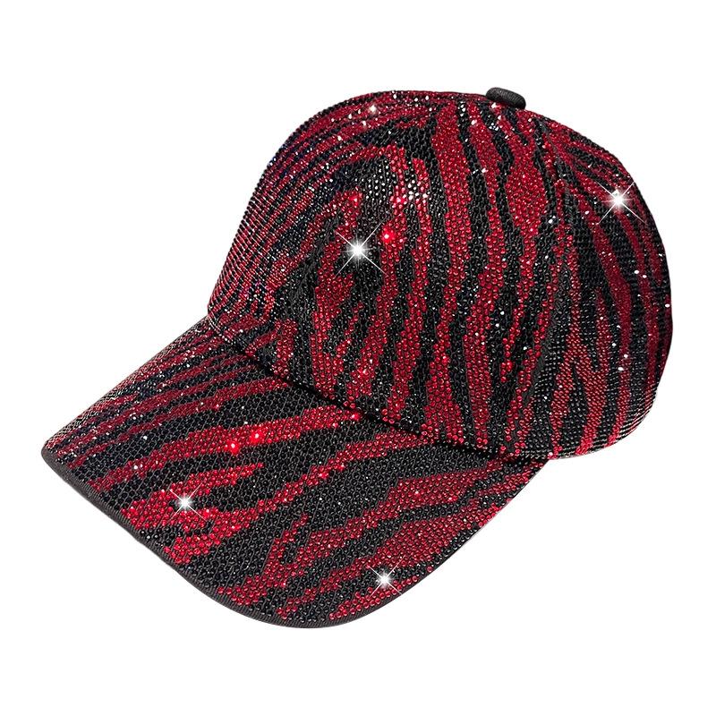 Appearance New Leopard Print Hot Diamond Baseball Hat Men's and Women's Outdoor Sunshade Sunscreen Hat European and American Fashion Casual Cap