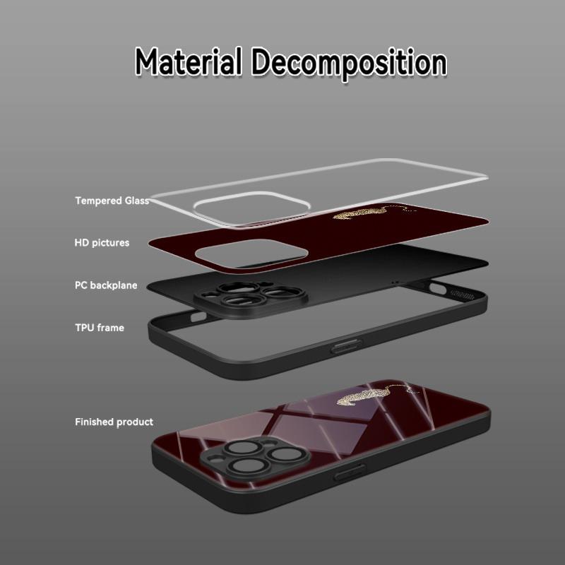 Vintage Art Leopard Pattern Tempered Glass Phone Case For iPhone 17 16 15 14 13 12 11 Pro Max 17 Air 7 8 Plus XR XS X Cover