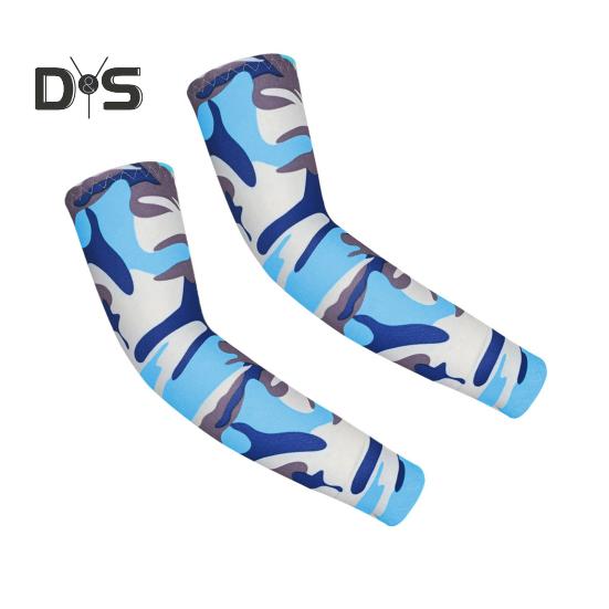 

Рукава для детей Защита от ультрафиолетового излучения Охлаждающие компрессионные рукава для мальчиков и девочек Летние тонкие нарукавники для бега, езды на велосипеде, спорта на открытом воздухе S синий/камуфляжный