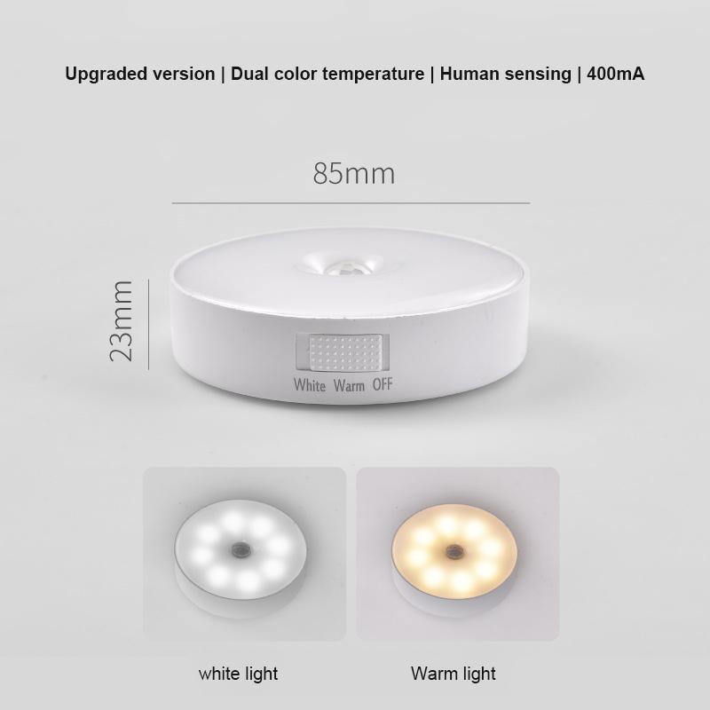 LED Smart Night Light USB Rechargeable Dimmable Night Lamp Wireless Closet Light For Bedroom Kitchen Cabinet Light Motion Sensor