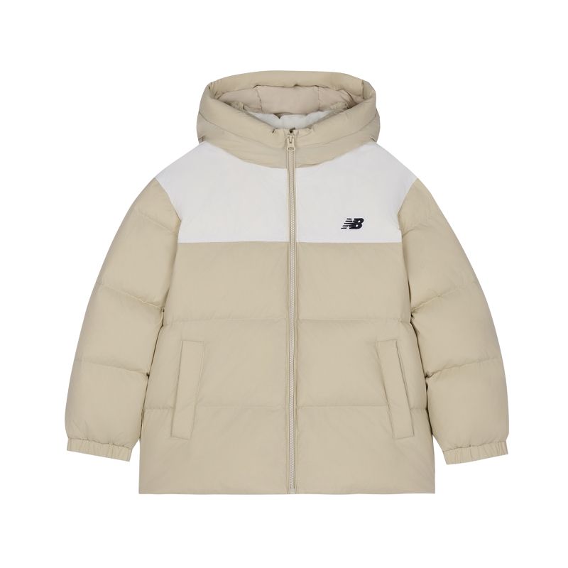 New Balance Kids Down Jackets Hooded Non Detachable Thickened 7PF4S013-BEI 120