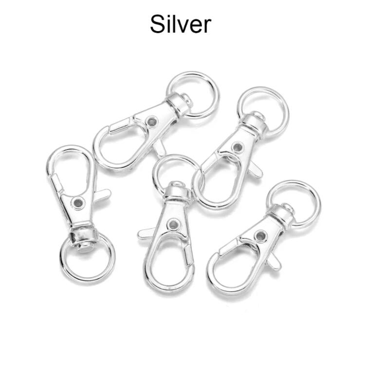 10Pcs/Lot Swivel Lobster Clasp Hooks Keychain Split Key Ring Connector for Bag Belt Dog Chains DIY Jewelry Making Findings