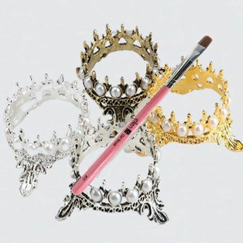 Pearl Crown Gold Brush Holder Brush Rest (WBDF48C)