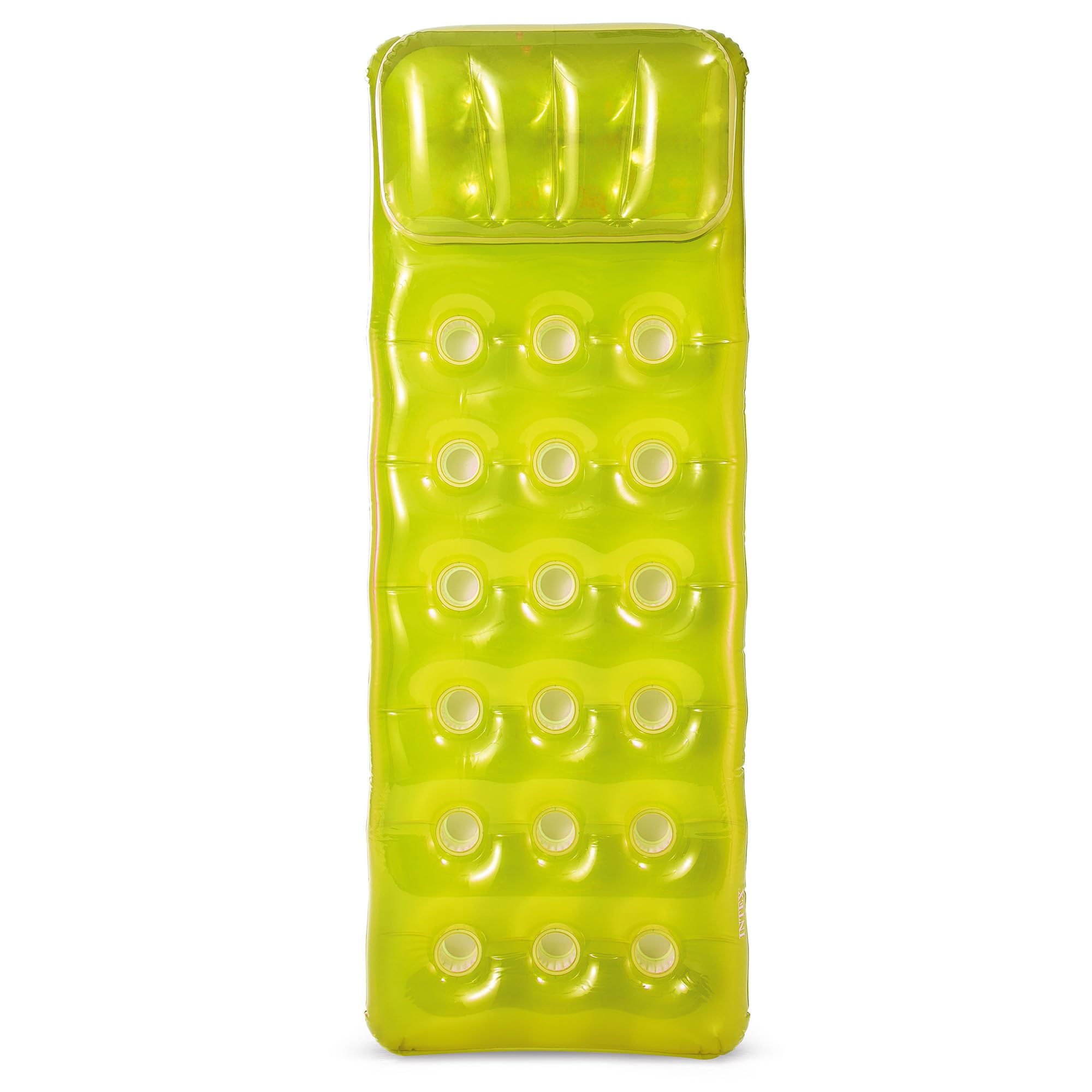 

Надувной матрас с 18 карманами Включает ремонтную ленту Размер x см Возрастной диапазон Плавание Пляж Море Купание Море Надувной матрас для бассейна Отдых Релаксация Загар На открытом воздухе лаймовый