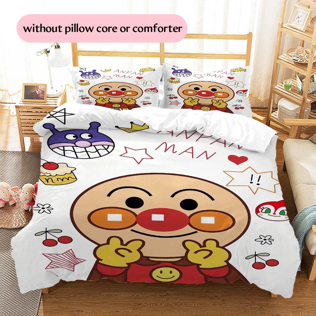 Anpanman Classic Bedding Set Duvet Cover Pillowcase No Filler, Soft Home Bedroom Decor, Perfect Gift for Fans.chl