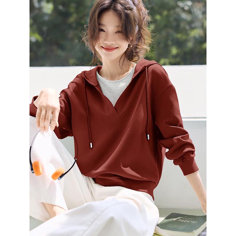 Women's Casual Spliced Striped Hooded Sweatshirt