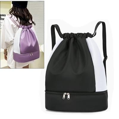 Bolsas de Gimnasio Fitness Entrenamiento de Fútbol Deportes Senderismo Escalada Natación Mochila de Almacenamiento con Cordón Separación Seca y Húmeda Bolsa de Viaje