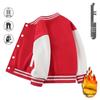 Children's Velvet Baseball Jacket - Unisex, Simple, Trendy Outerwear for Autumn and Winter Sports.