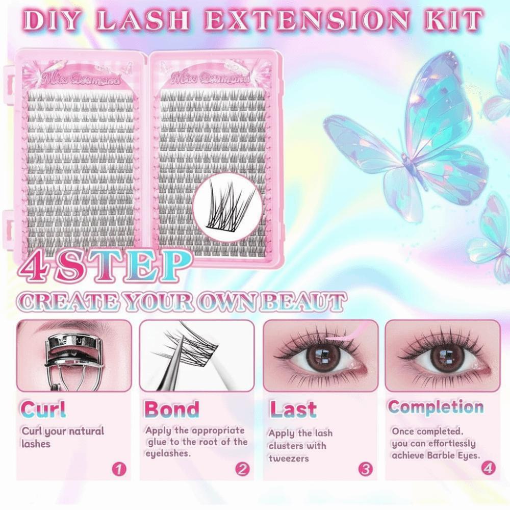32 Rows Eyelash Extension Fluffy Individual Eyelashes Tweezers Cluster Eyelashes  Music Festivals