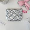Silver Bow Pattern Coin Purse Women's Earphone Coins Keys Wallet Organizer Zipper Pouch Cosmetic Bag