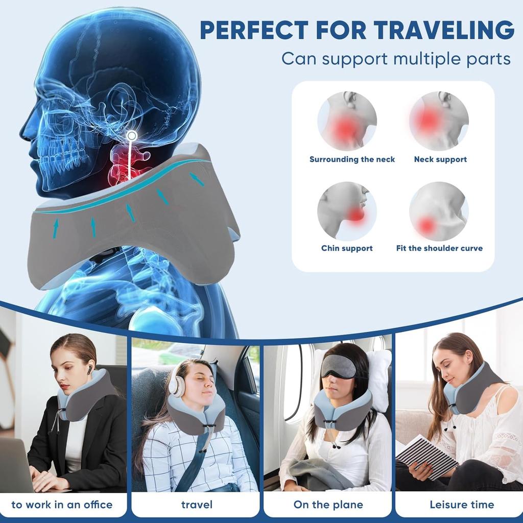 Easy Breath Face Down Pillow-Premium Memory Foam Neck Pillow-Ideal for Prone Sleeping and Travel