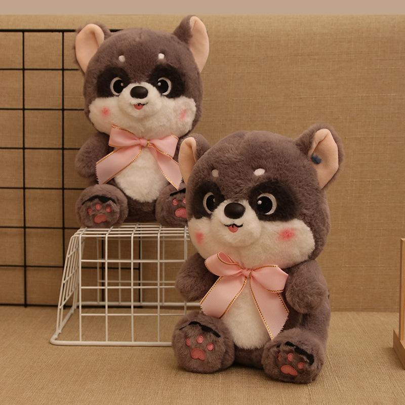 Cute Boutique Bow Tie Raccoon Plush Toy Girl Doll Birthday Gift Children's Day Doll Gift