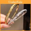 Copper Zircon Wave Pattern Bangle With Gold Plating For Fashionable Women