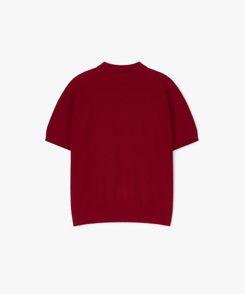 Peullojeulum Pure Cotton Collar Knit Red