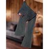 Women's 2024 Autumn/Winter Fleece-Lined High-Waisted Flared Slim-Fit Jeans