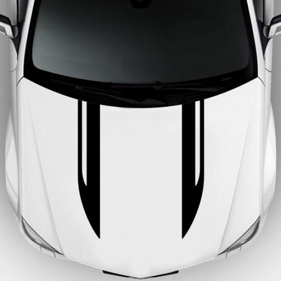 2Pcs Racing Long Stripe Stickers Car Bonnet Hood Cover Vinyl Decals Decoration