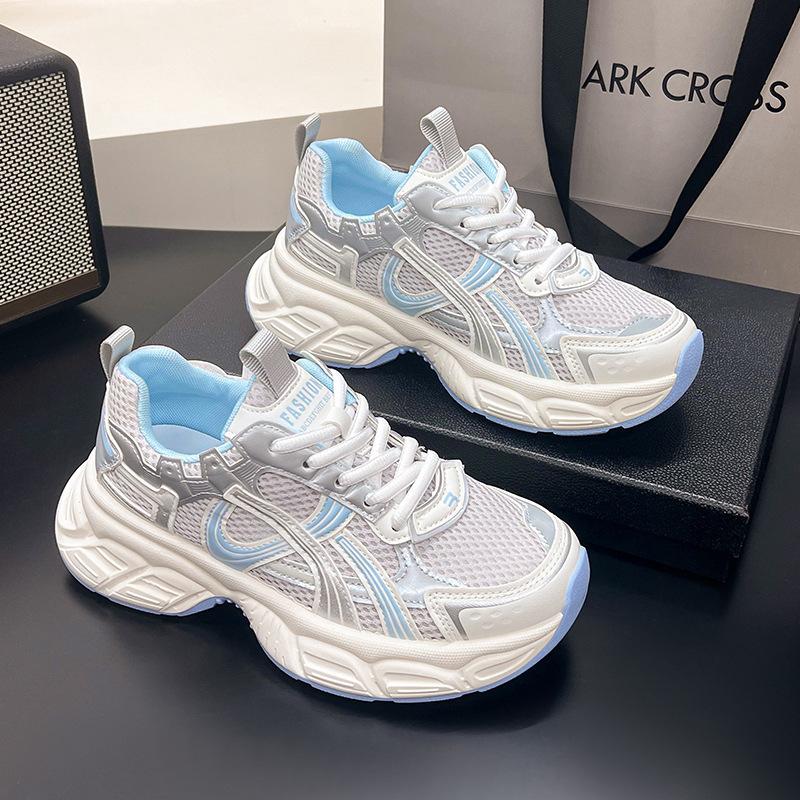 2025 New Popular Summer Net Shoes Single Net Breathable Dad Shoes Women's Platform Versatile Casual Jogging Sports Shoes Tide
