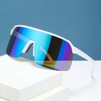 Oversized Sports Cycling Sunglasses Men Trend Half Frame Road Bicycle Sunwear Outdoor Windproof Sports Riding Shade Sun Glasses