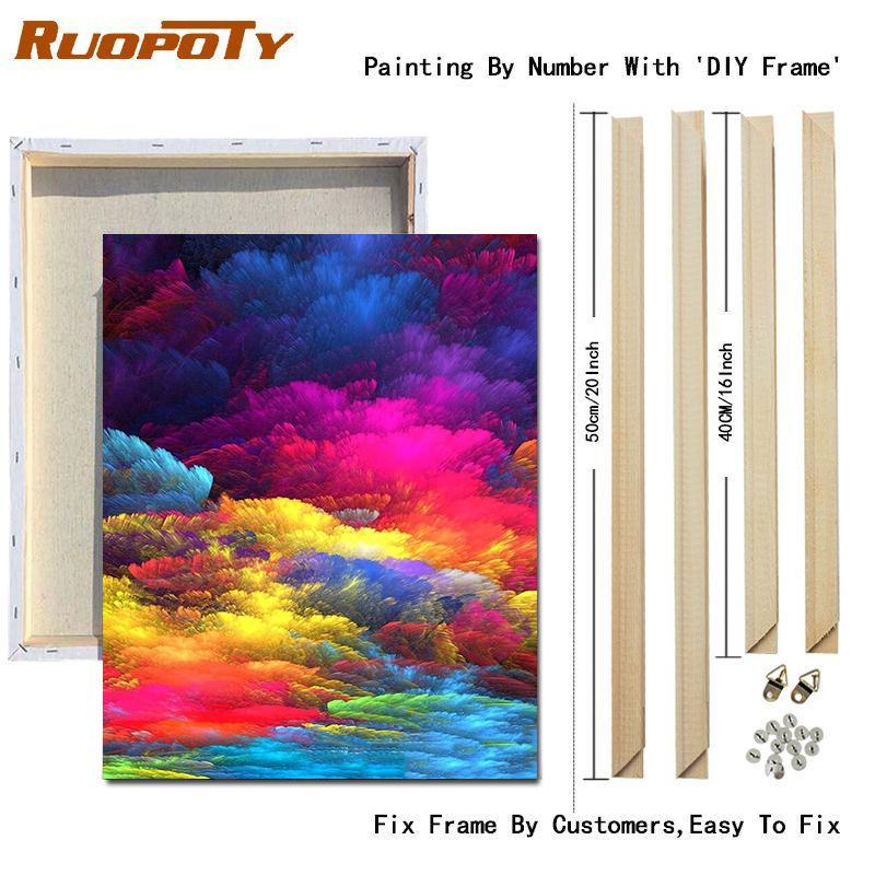 RUOPOTY Painting By Numbers Seaside Landscape Handpainted Unique Gift Pictures By Numbers Tree For Adults Home Decoration