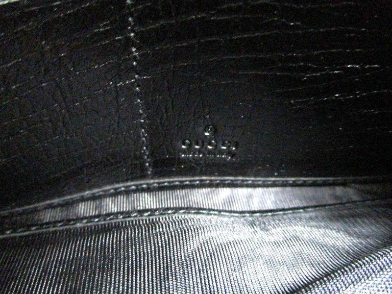 Authentic GUCCI GG Bamboo Black Canvas Leather RFlap Long Wallet #a231  Refurbished