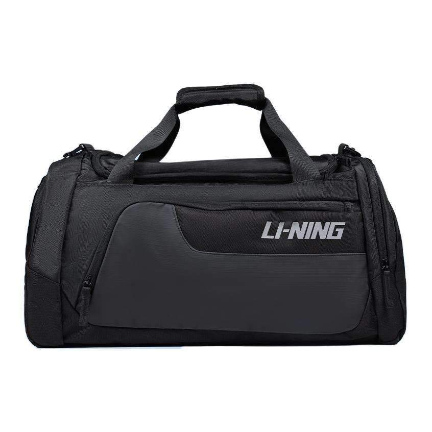 

Сумка для путешествий Li Ning с принтом логотипа, большая вместимость, на молнии, унисекс, Черный Серый ZDHT045-1 Black