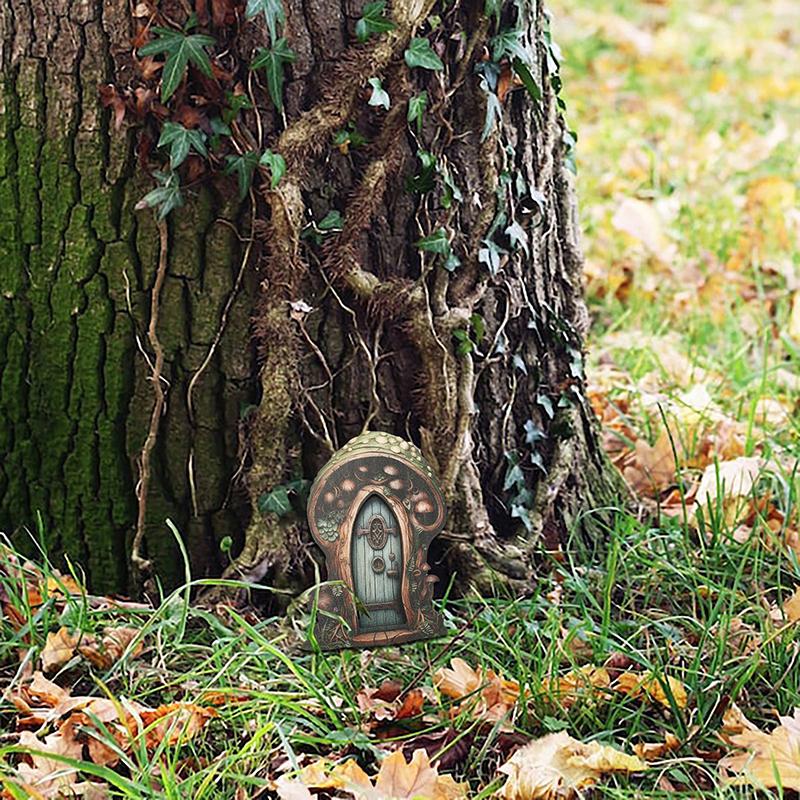 Ξύλινη Πόρτα Νεράιδας Μίνι Πόρτα Ξωτικού Πόρτα Νεράιδας Τέχνη Κήπου Νεράιδων Πόρτες Κήπου Μινιατούρες Διακοσμητικά Για Σπίτι Νεράιδας Δέντρο Εσωτερικού ή Εξωτερικού Χώρου