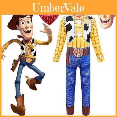 Colorful Toy Story 4 Woody Cosplay Costume For Kids Featuring Long Sleeves Jumpsuit