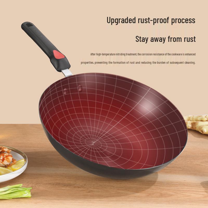 KOBACH Uncoated Cast Iron Wok