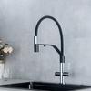 Universal 3-in-1 Kitchen Faucet with Gray/Black Filter 304 Stainless Steel Cold And Hot Mixed Water for Kitchen Sink