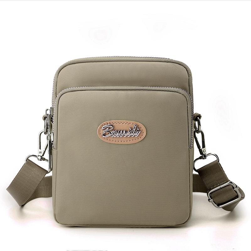 

Женская нейлоновая сумка-кошелек для монет, маленькая сумка через плечо, сумка для матери среднего возраста хаки