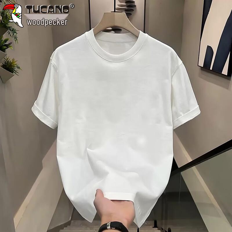

TUCANO Men s Solid Color Heavyweight Loose Fit Crew Neck Short Sleeve T-Shirt 2XL