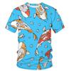 Men's 3D Printed T-Shirt Colorful Animal Plant Pattern Printing Short Sleeve O-Neck Pullover Casual Top