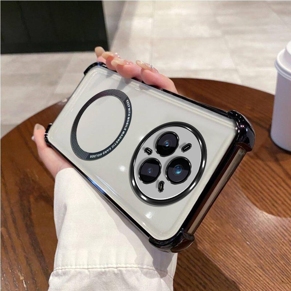 Case for realme 14 Pro 5G,Pro+ 5G Clear Magnetic Casing Electroplated Lens Frame Phone Cover realme 14 Pro 5G