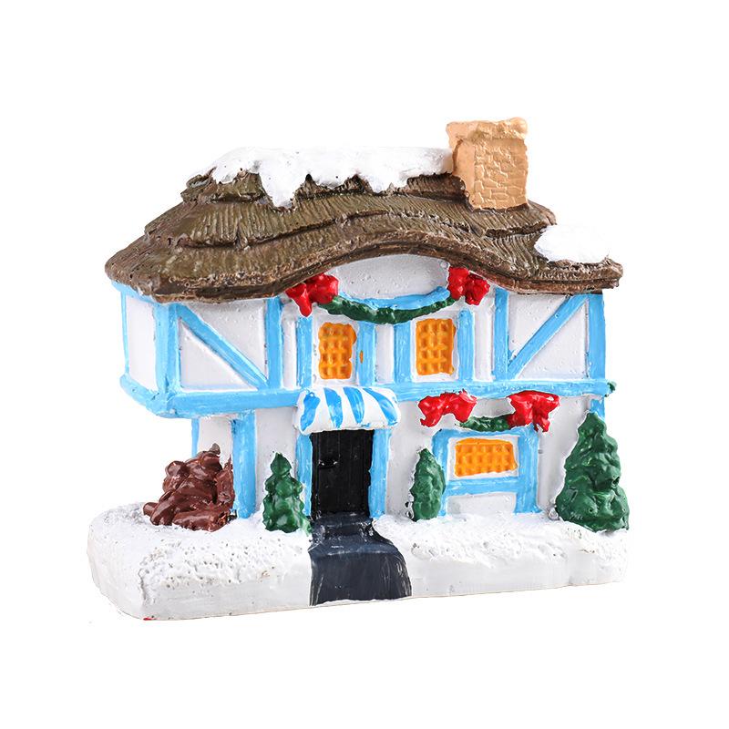 Christmas Resin Light-Up Small House Ornament - Retro Micro Landscape Decoration