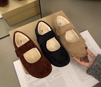 Fashion 2024 Women's Flats Shoes New Round Toe Fur Loafers Keep Warm Slip On Causal Shoes for Women Walking Shoes Outdoor Women's Flats