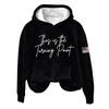 Ladies Fashion Casual Long Sleeve Printed Round Neck Hoodie Pullover Top