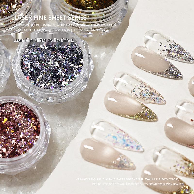 

Nail Art Glitter Sequins Mix: Laser Fine & Coarse Irregular Shapes