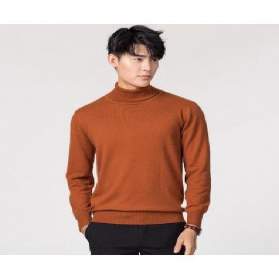 

Весна и осень зима мужская трикотажная однотонная толстовка с высоким воротником для повседневного тепла и базовый шерстяной свитер для молодежи 5XL