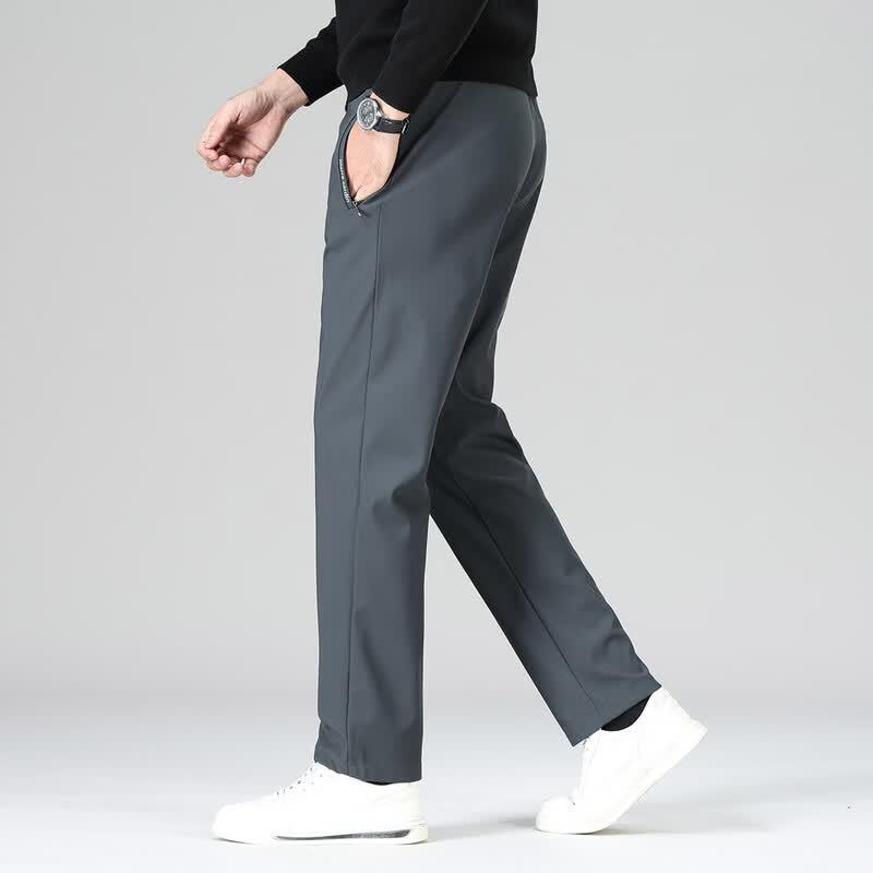 Pierre Cardin Men's Thickened Drawstring Straight-Leg Casual Pants