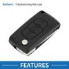 [A ABSOPRO] Compatible with Peugeot 3 Button Key Shell Case Keyless Entry Remote Key Case Replacement for 207